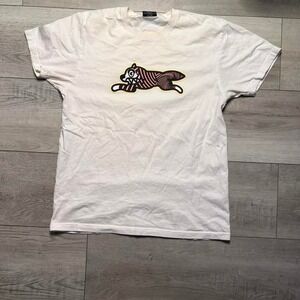 White and black ICE CREAM  tee with tiger print fox MEN SIZE L